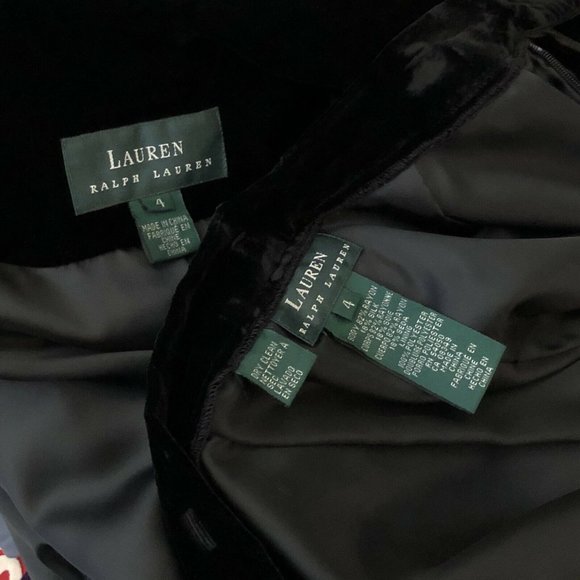 VTG RALPH LAUREN Black Velvet Blazer & Pant Suit - Picture 12 of 12